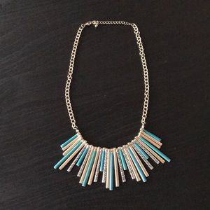 Super cute blue/gold/silver necklace